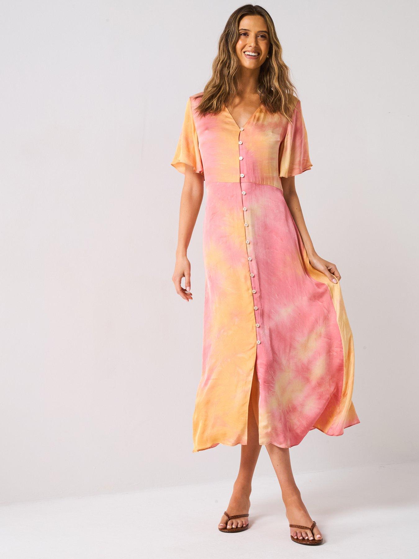 PS PAUL SMITH Sunset Button Front Dress - Orange