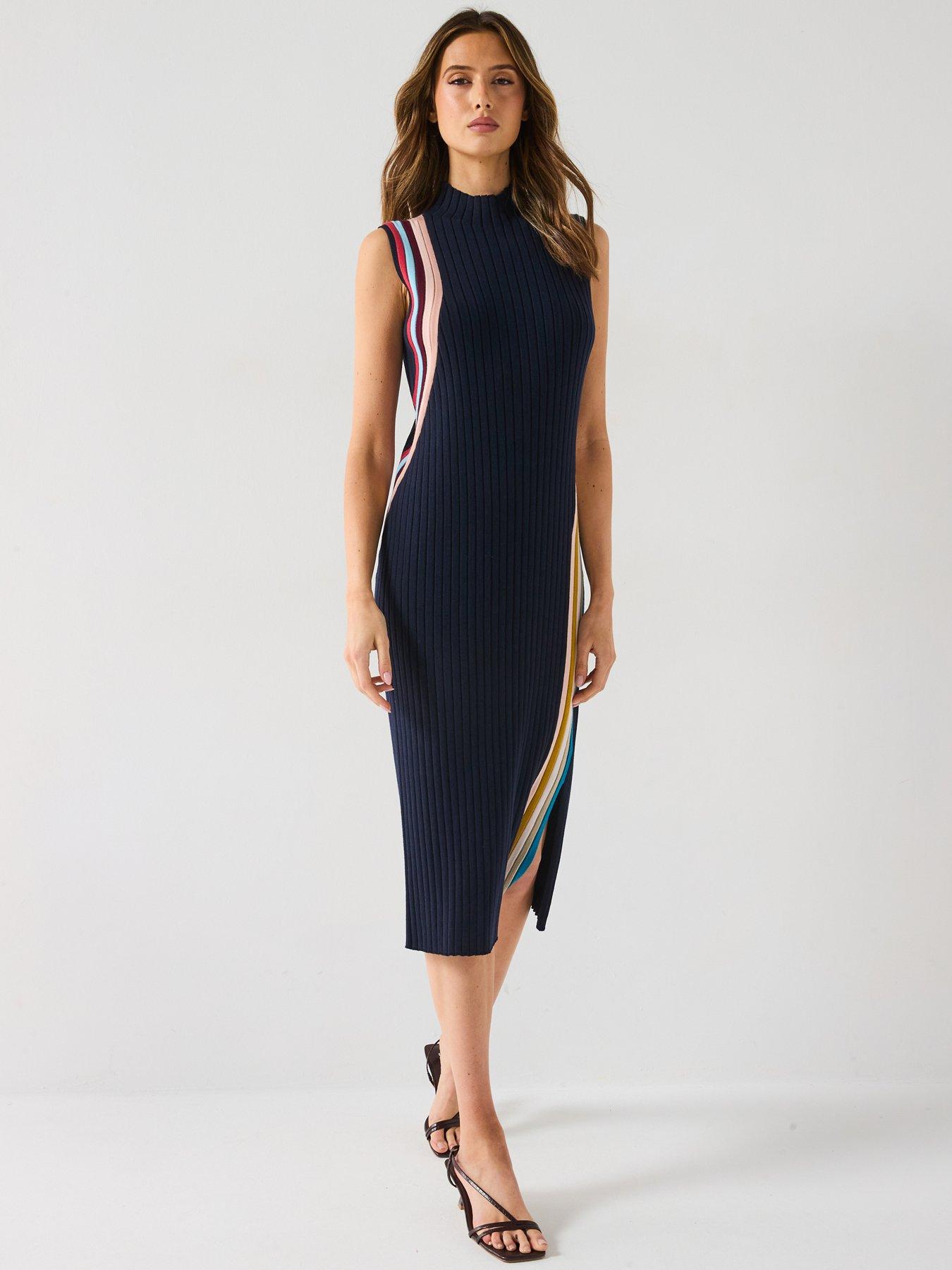 undefined Swirl Knitted Dress - Blue