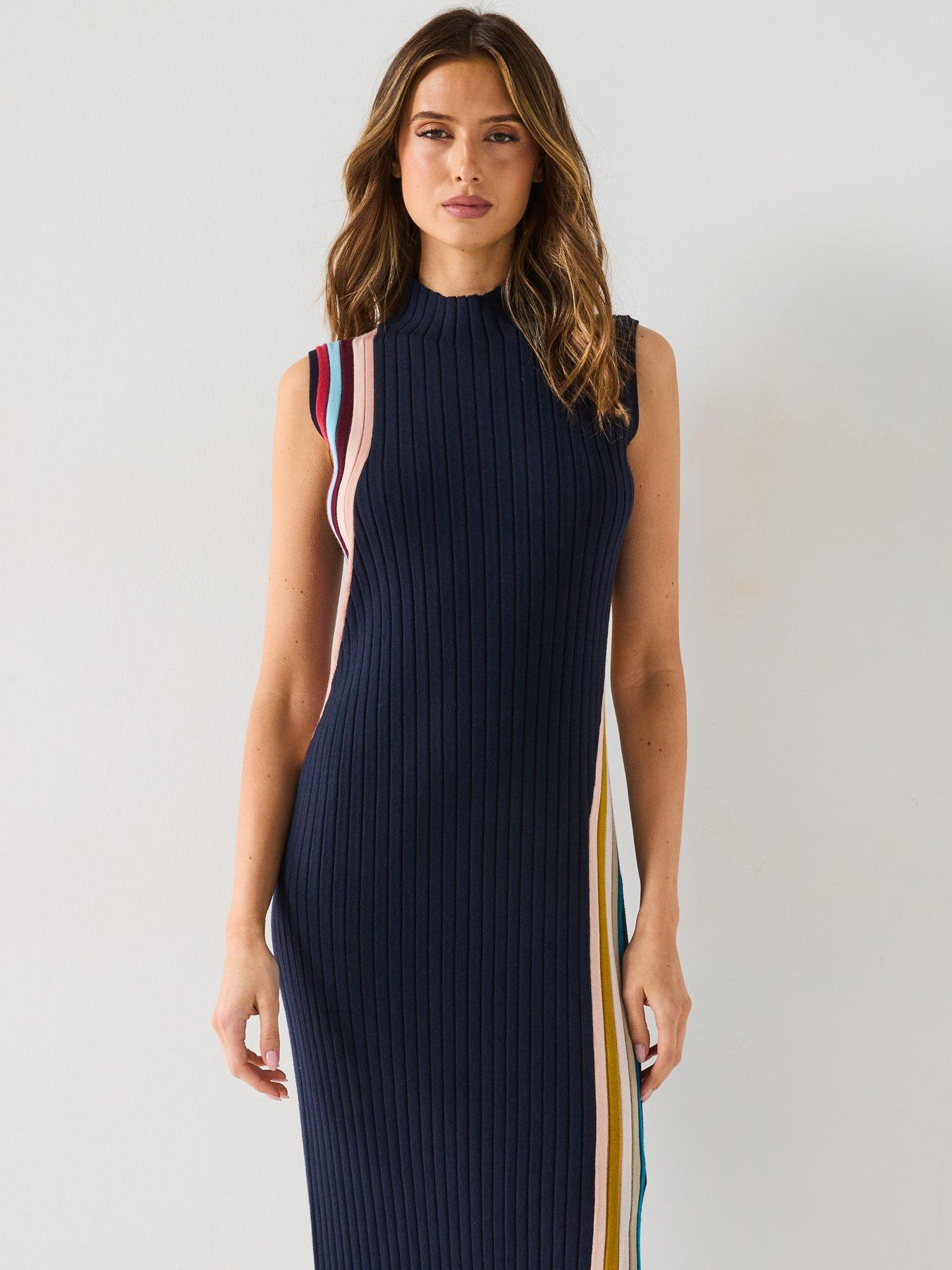 PS PAUL SMITH Swirl Knitted Dress - Blue | Very