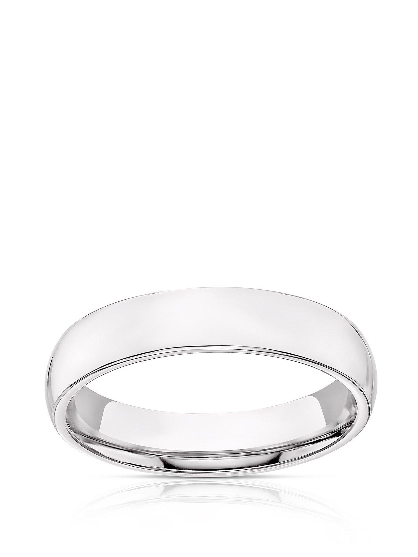 Product photograph of H Samuel 9ct White Gold 4mm Extra Heavy Court Wedding Ring from very.co.uk