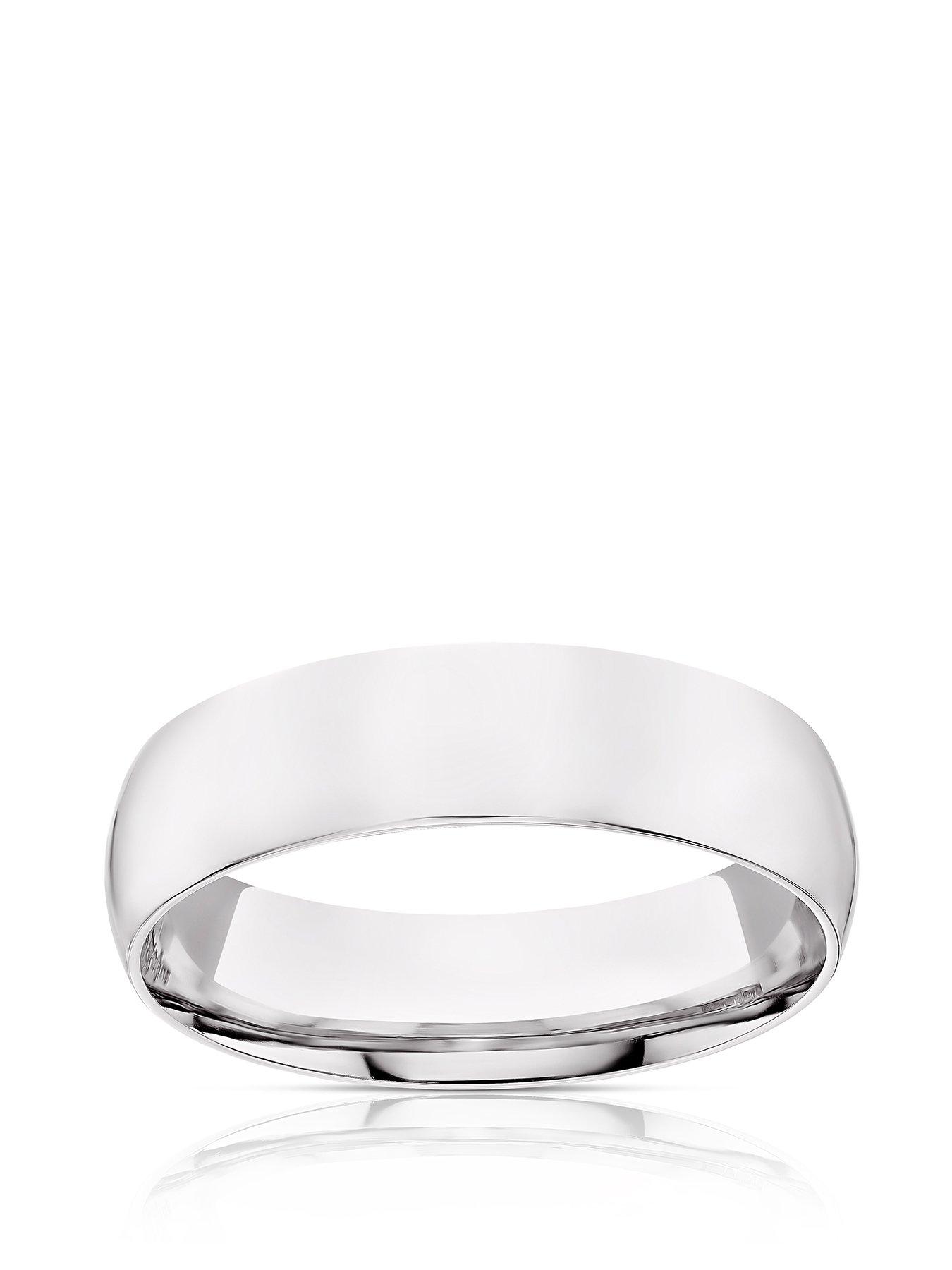 Product photograph of H Samuel 9ct White Gold 6mm Extra Heavy Court Wedding Ring from very.co.uk