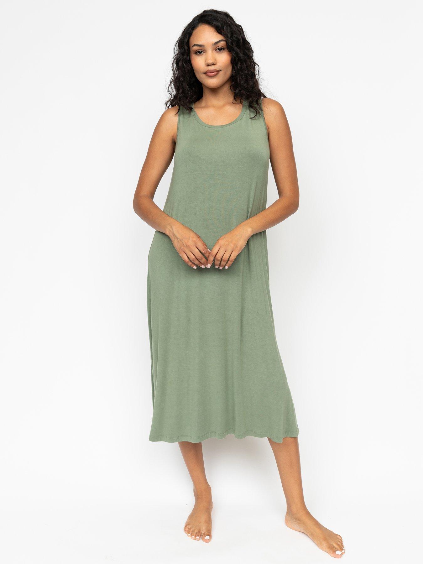 undefined Lea Sage Green Jersey Bus Long Nightdress