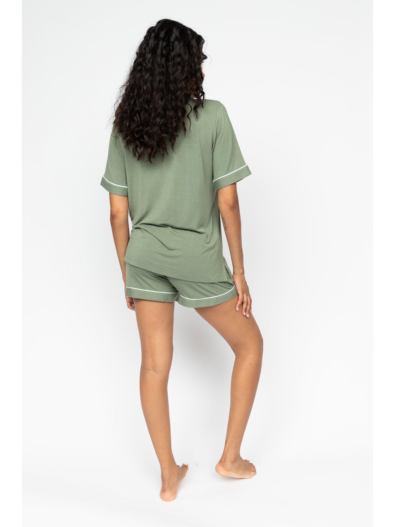 Image 2 of 4 of Cyberjammies Lea Sage Green Revere Jersey S/slv Shorty Set