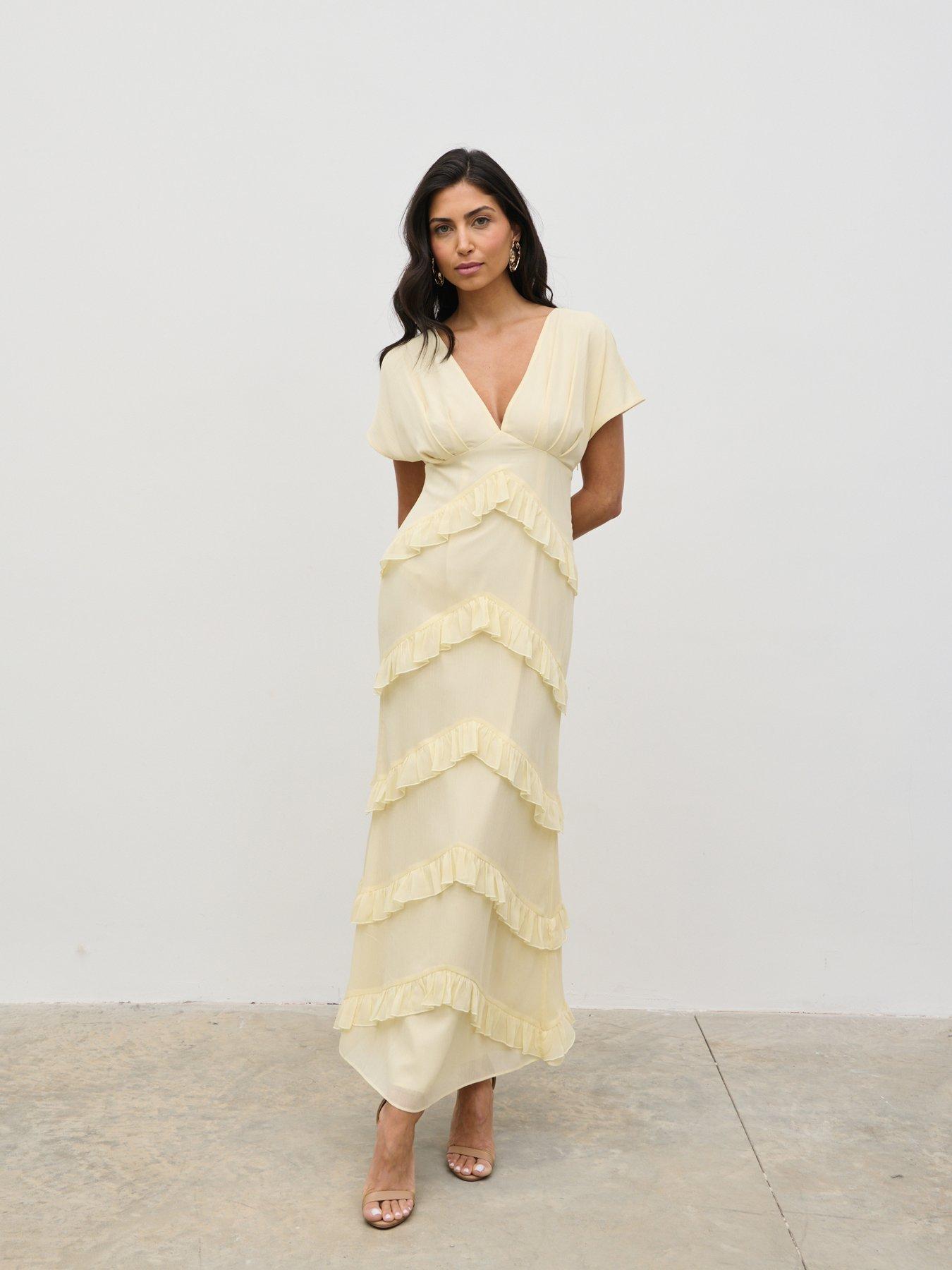 Pretty Lavish Tamsin Ruffle Chiffon Dress - Multi