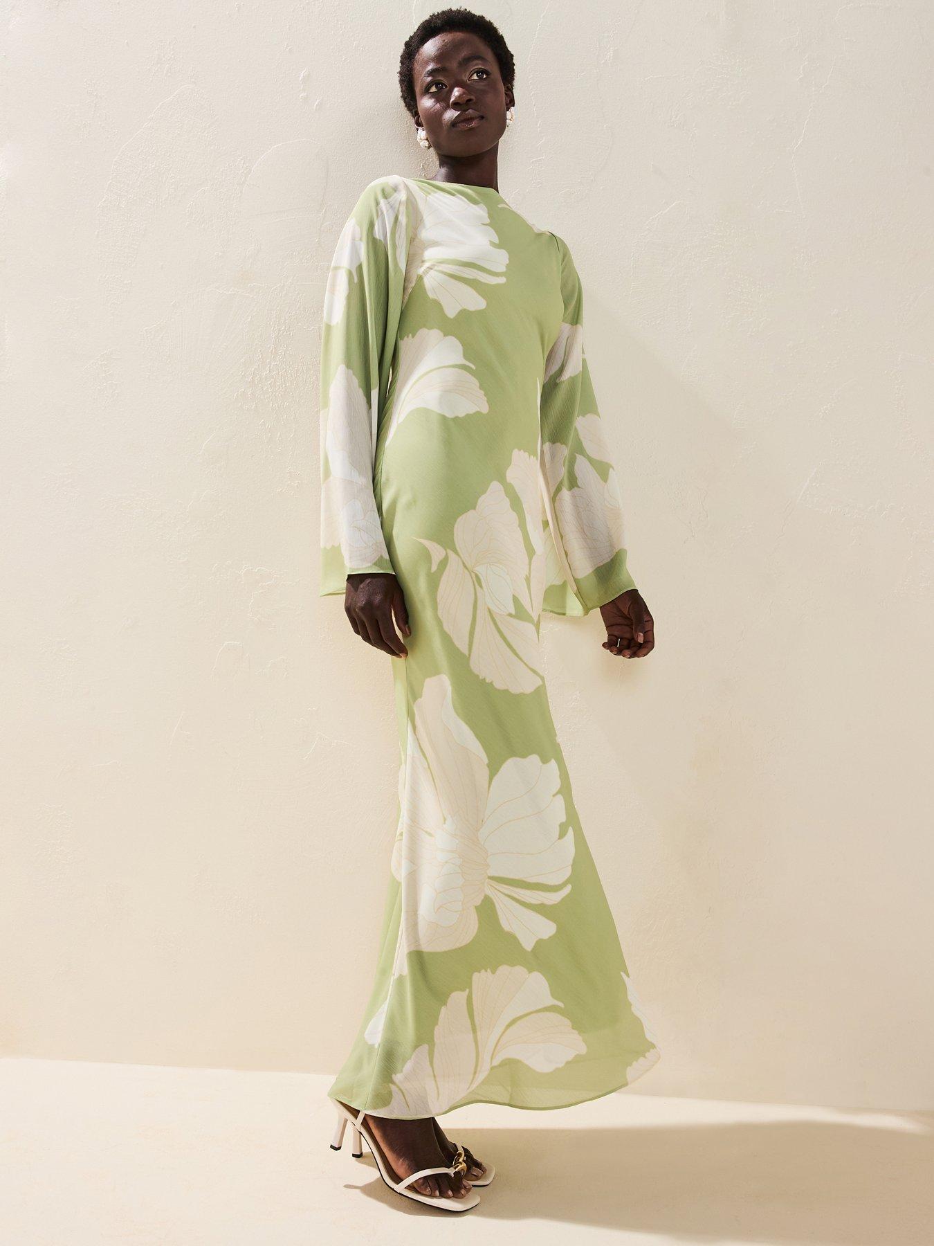 Pretty Lavish Primrose Kimono Sleeve Maxi Dress - Olive Floral