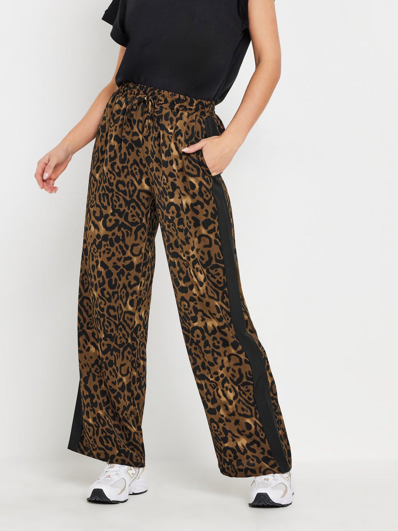 undefined Petite Side Stripe Wide Leg Trousers - Brown