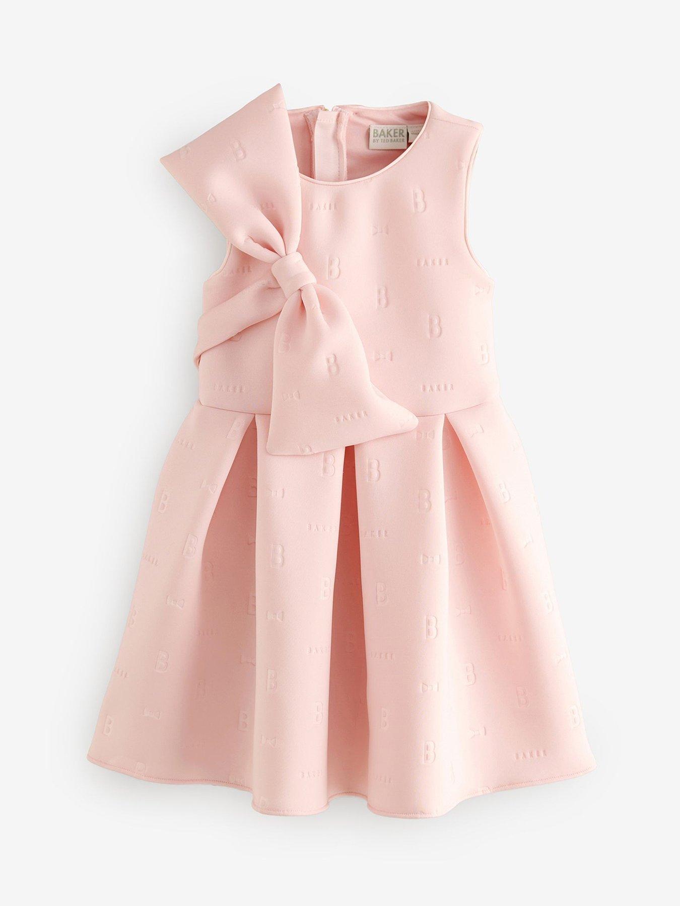 undefined Girls Bow Detail Dress - Pink
