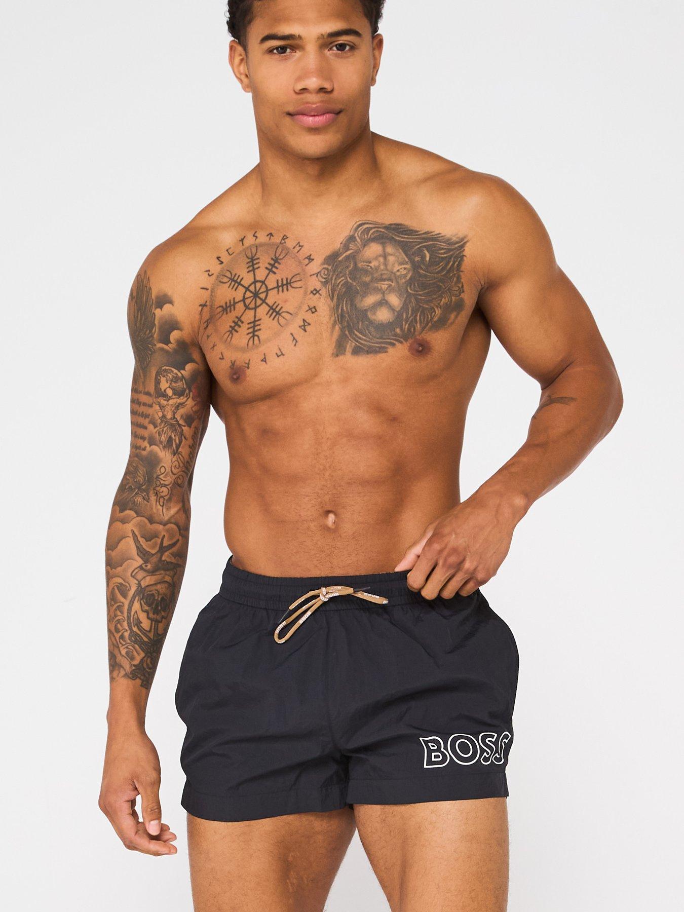 Image 4 of 6 of BOSS Mooneye Swim Shorts - Black