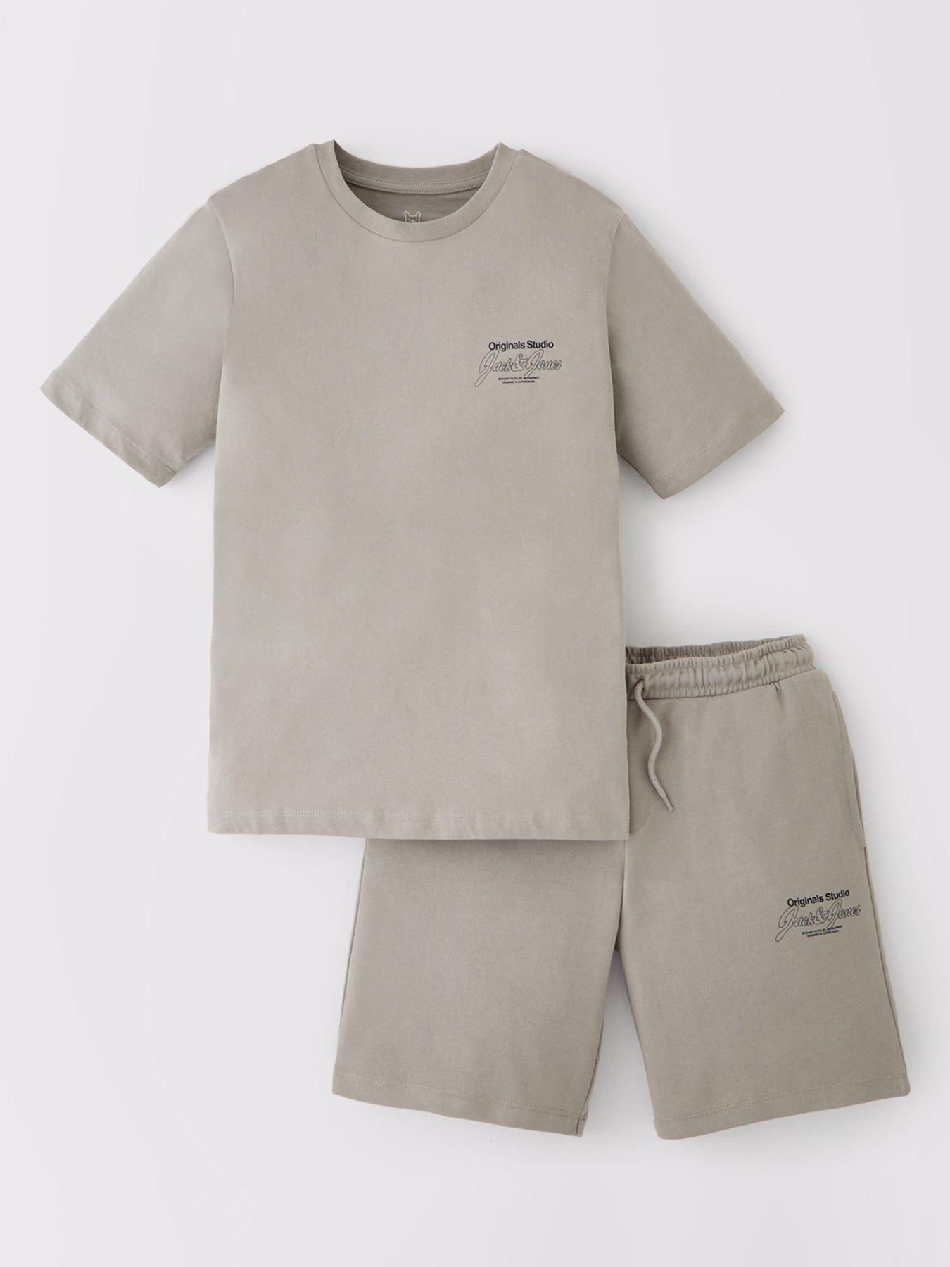 undefined Boys Niko T-Shirt & Shorts Set - Ghost Grey