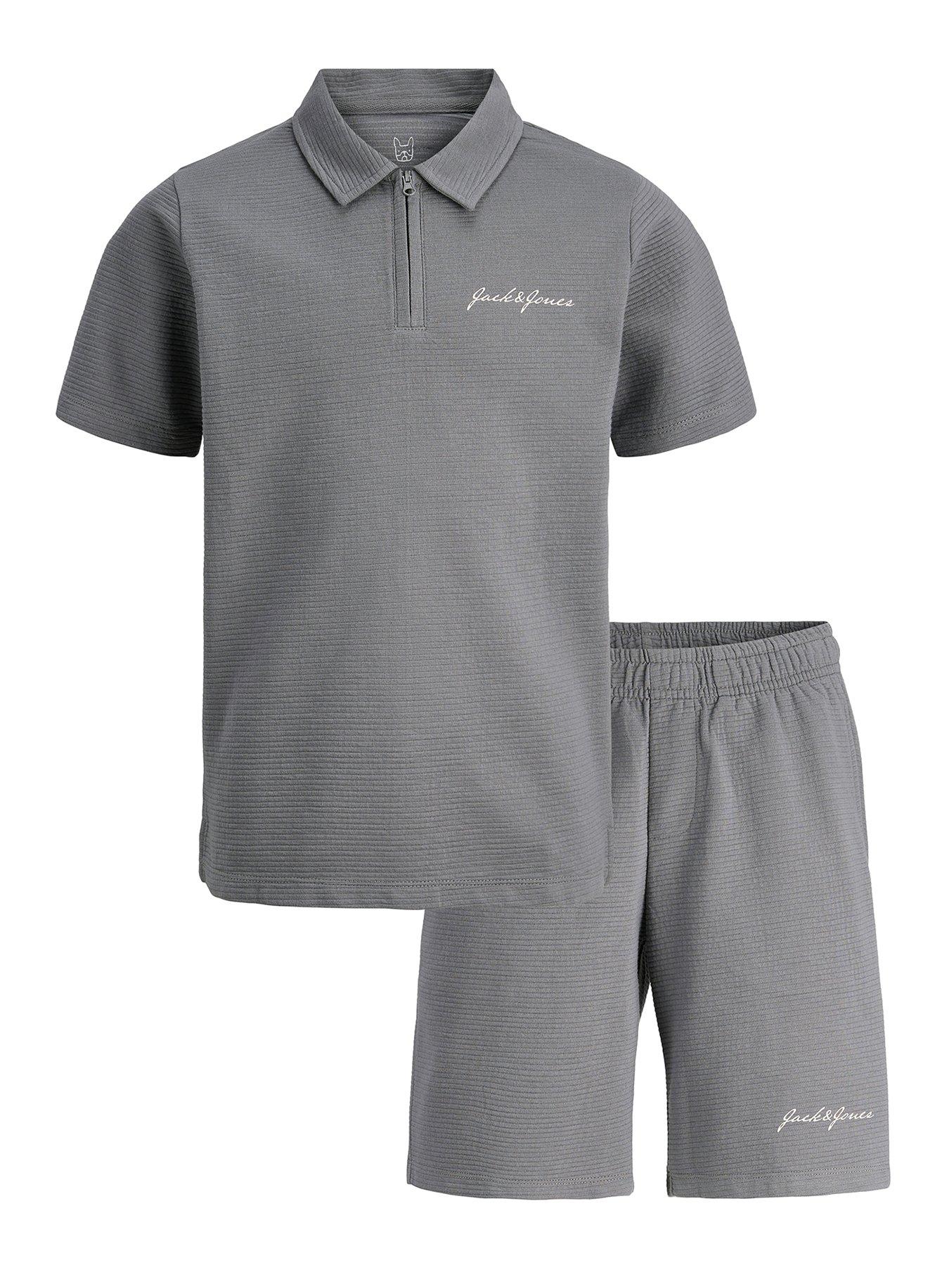 undefined Boys Zip Polo Shorts Set - Castle Rock