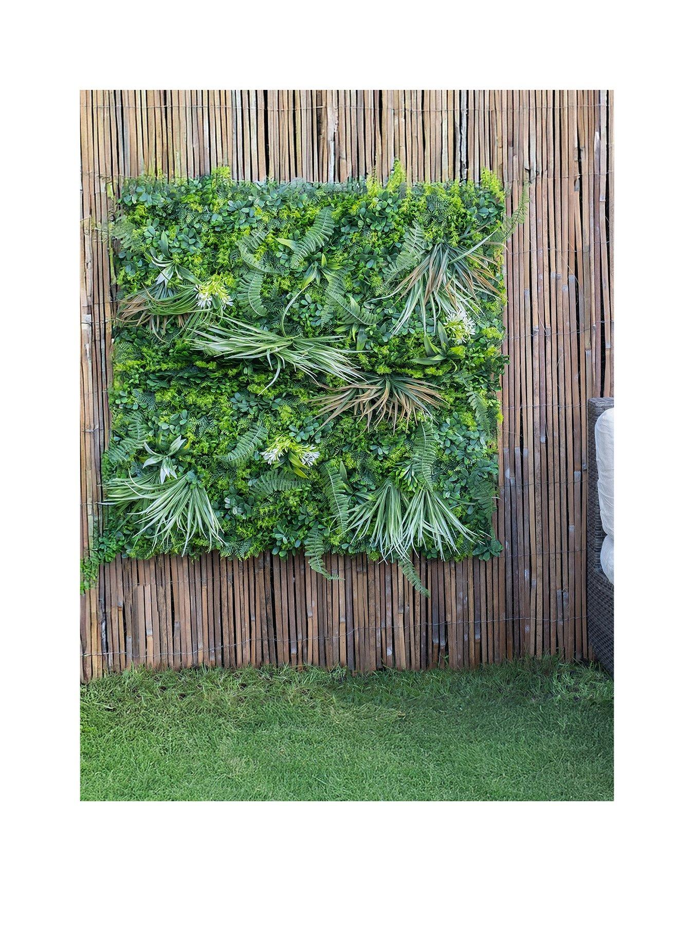 undefined OUTDOOR 100x100cm Artificial Living Wall Panel - Mixed Grasses