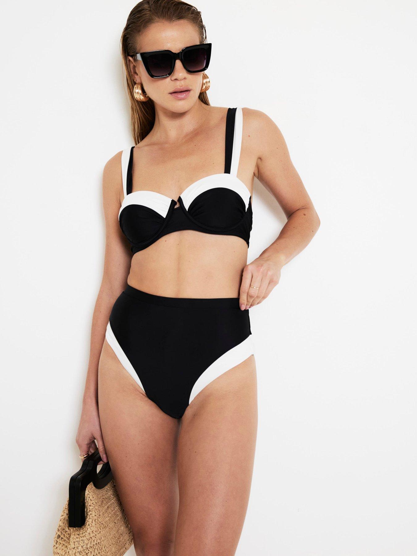 undefined Mono High Waisted Bikini Brief - Black