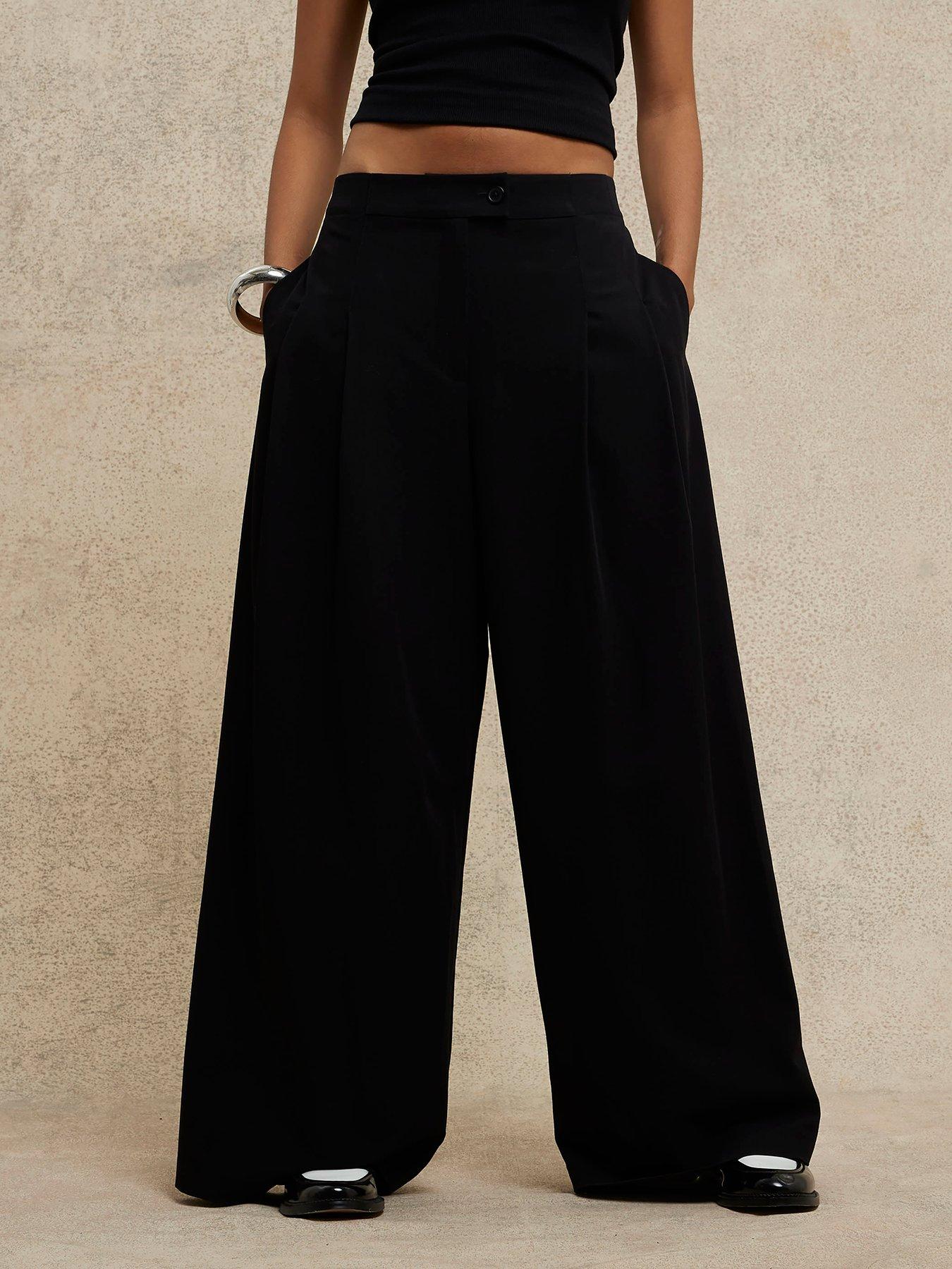 undefined Easy Wide Leg Trouser - Black