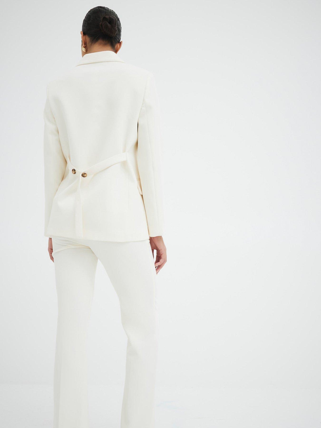 Image 2 of 5 of River Island Slim Flare Trouser - Cream