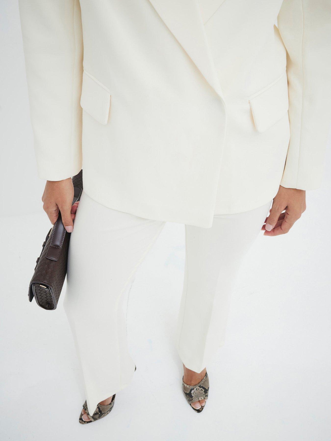 Image 3 of 5 of River Island Slim Flare Trouser - Cream