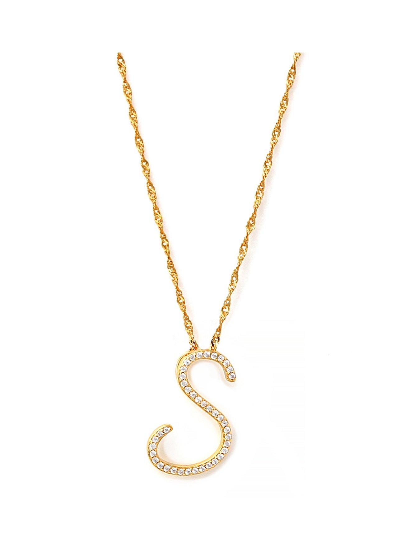 Say It With Luxe CZ Initial Necklace - Yellow Gold