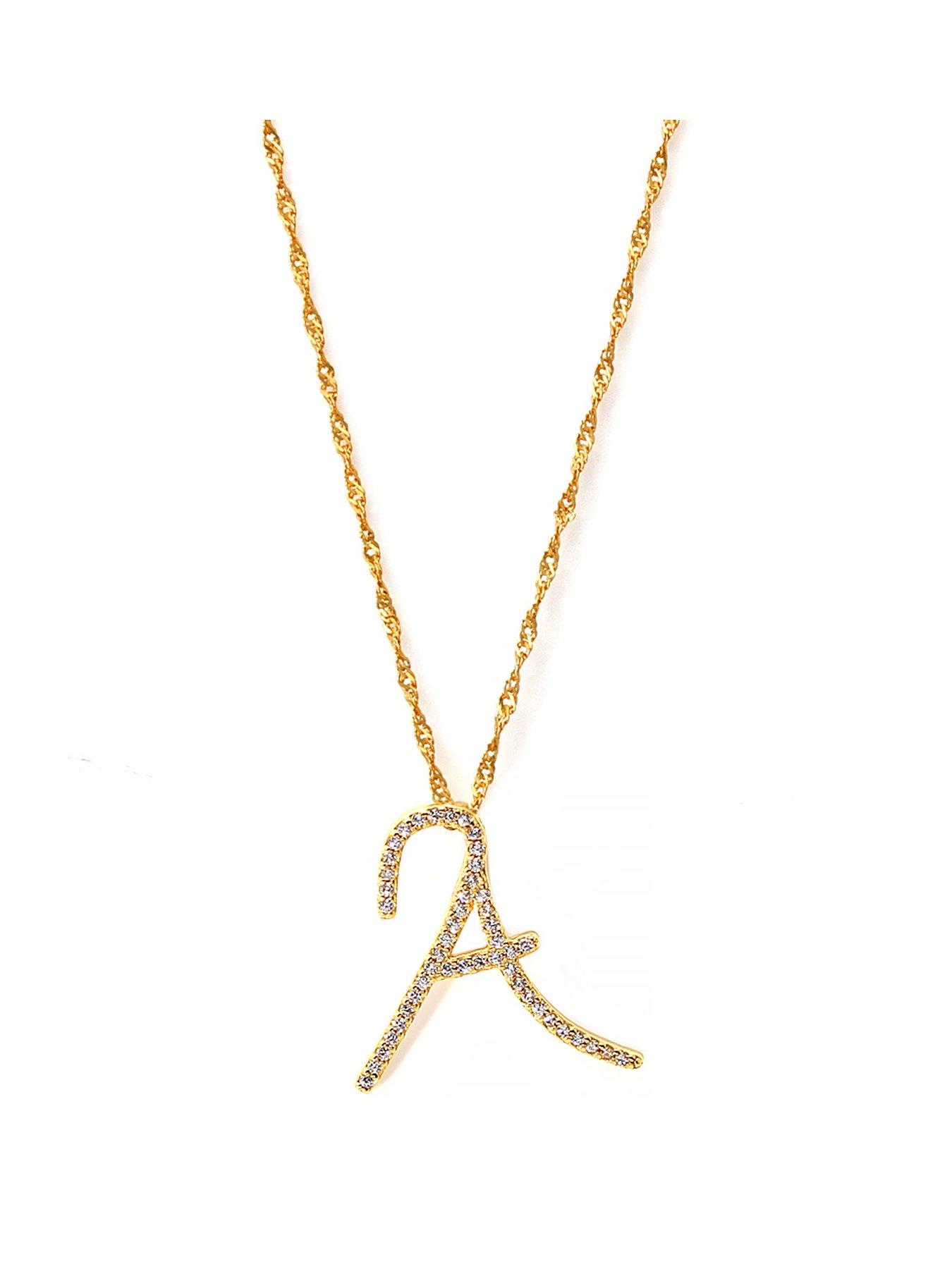 undefined Luxe CZ Initial Necklace - Yellow Gold