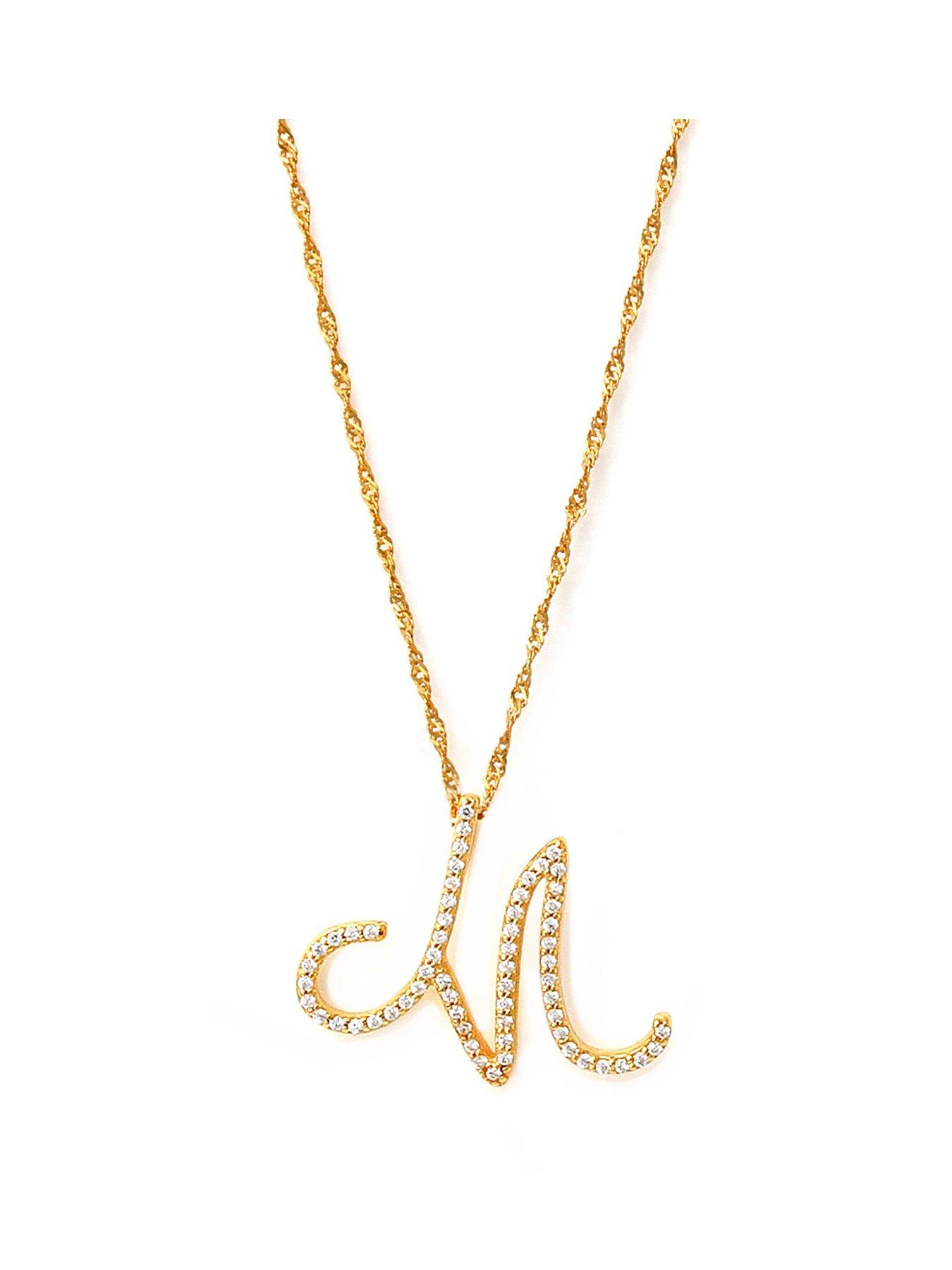 Say It With Luxe CZ Initial Necklace - Yellow Gold