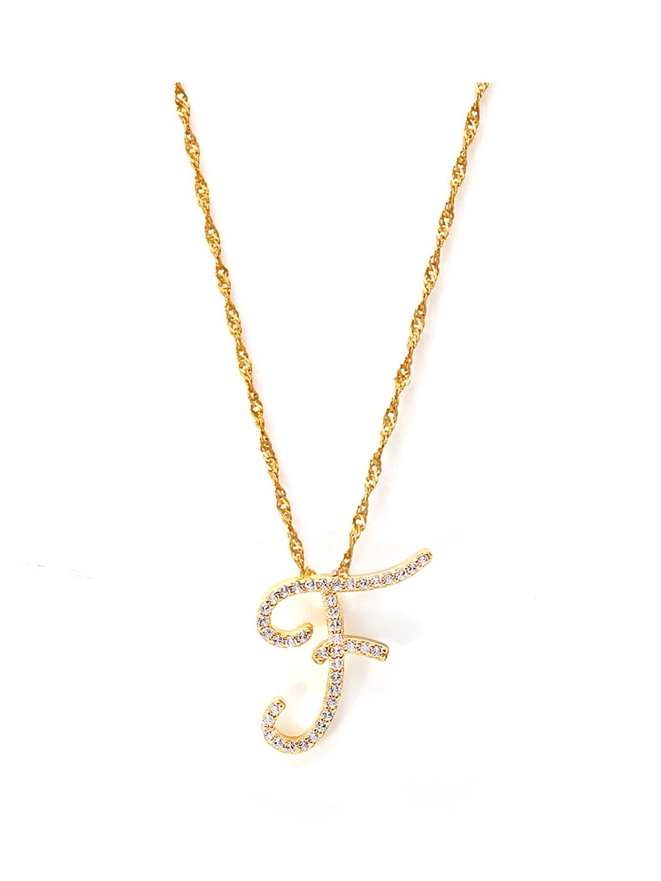 Say It With Luxe CZ Initial Necklace - Yellow Gold
