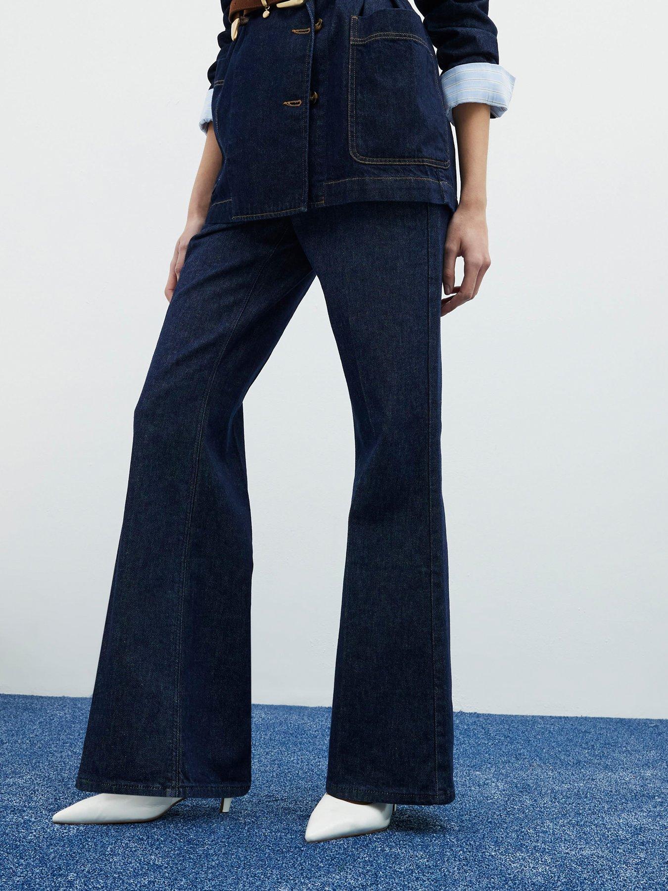 undefined Wide Leg Jean - Dark Denim - Blue