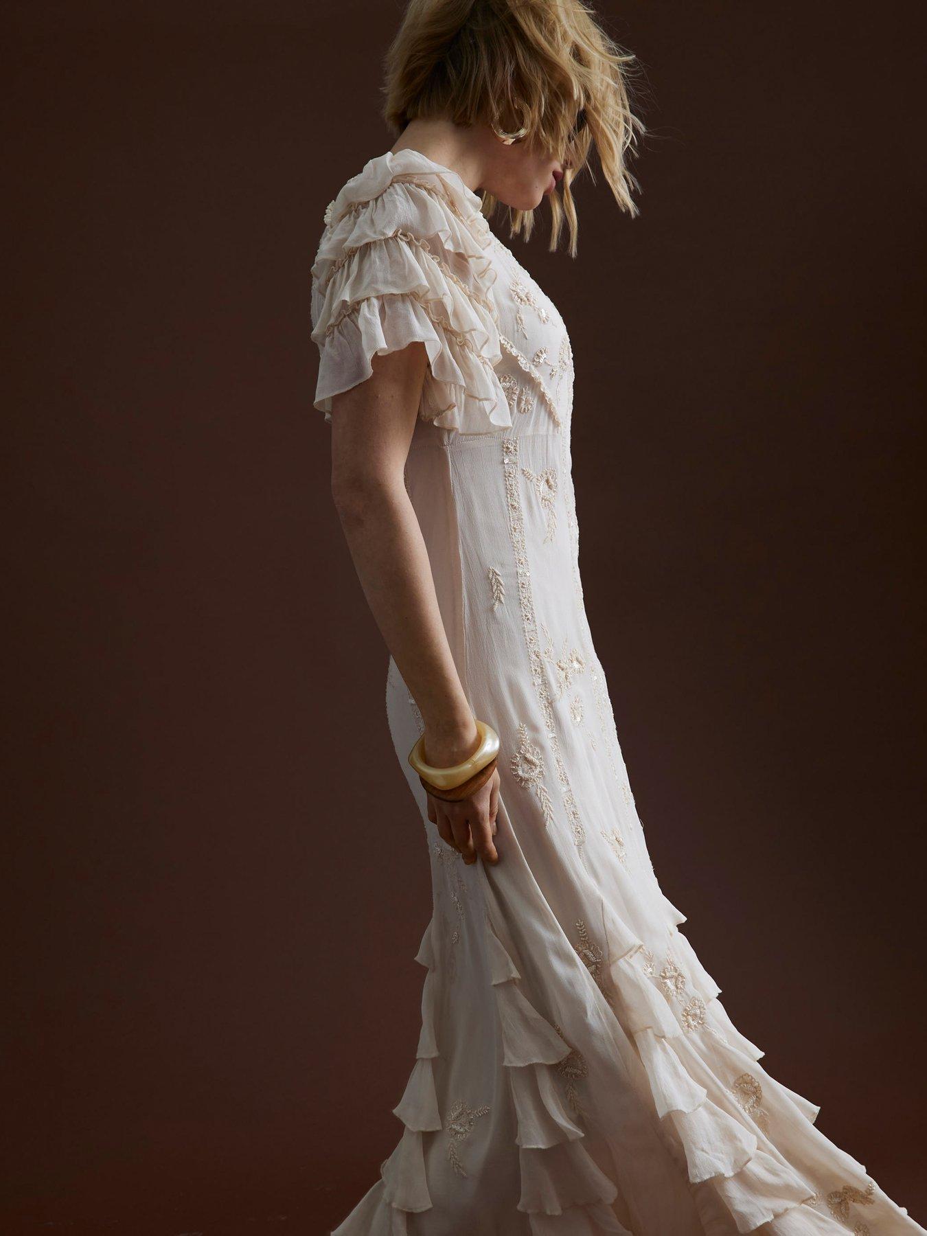 Image 2 of 4 of River Island Ruffle Embellished Maxi - Light Pink