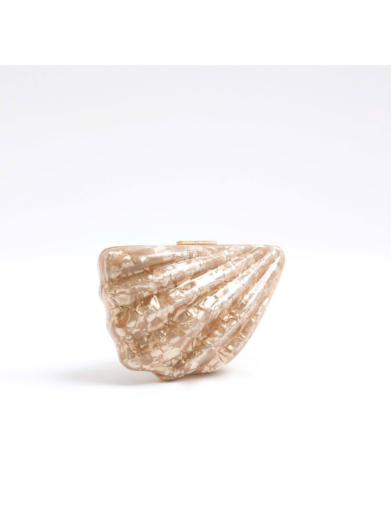 Image 2 of 5 of River Island Shell Clutch Bag - Brown