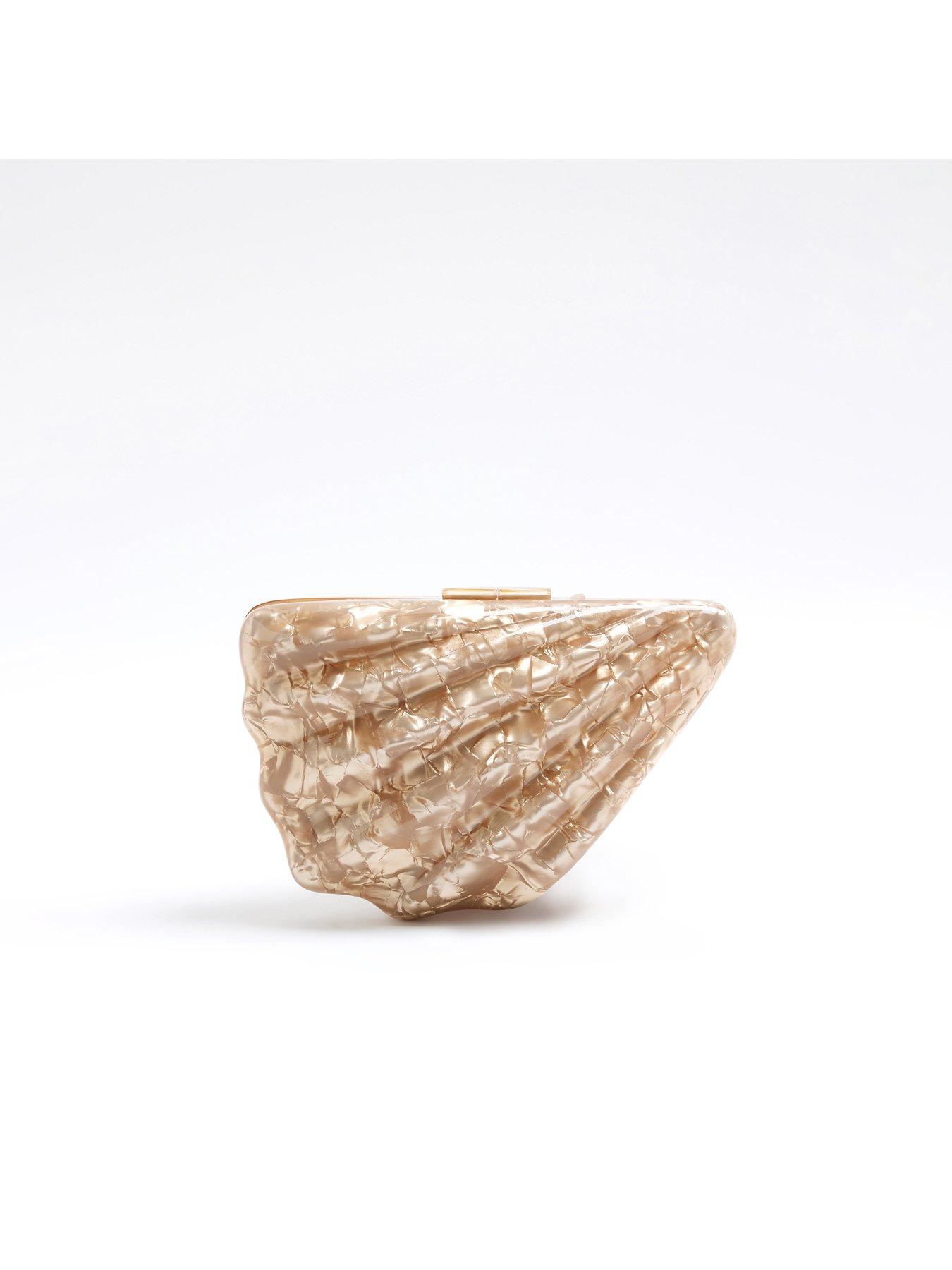 Image 3 of 5 of River Island Shell Clutch Bag - Brown