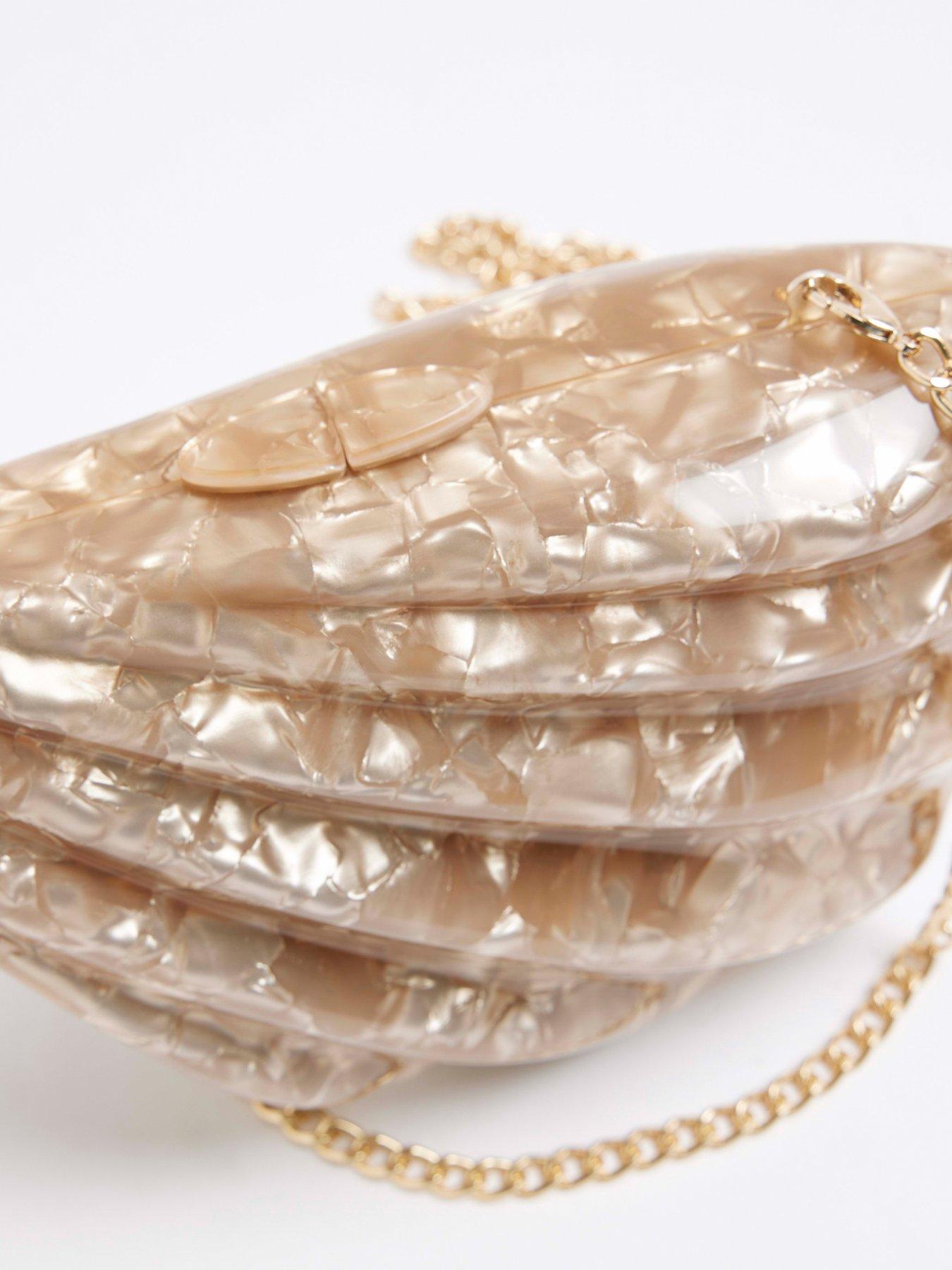 Image 4 of 5 of River Island Shell Clutch Bag - Brown