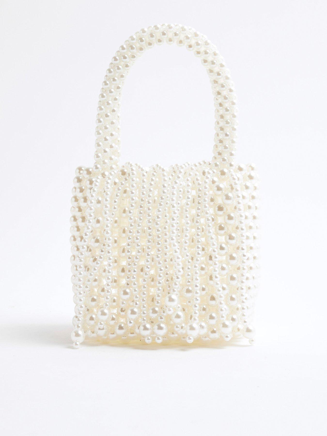 undefined Waterfall Pearl Bag - White
