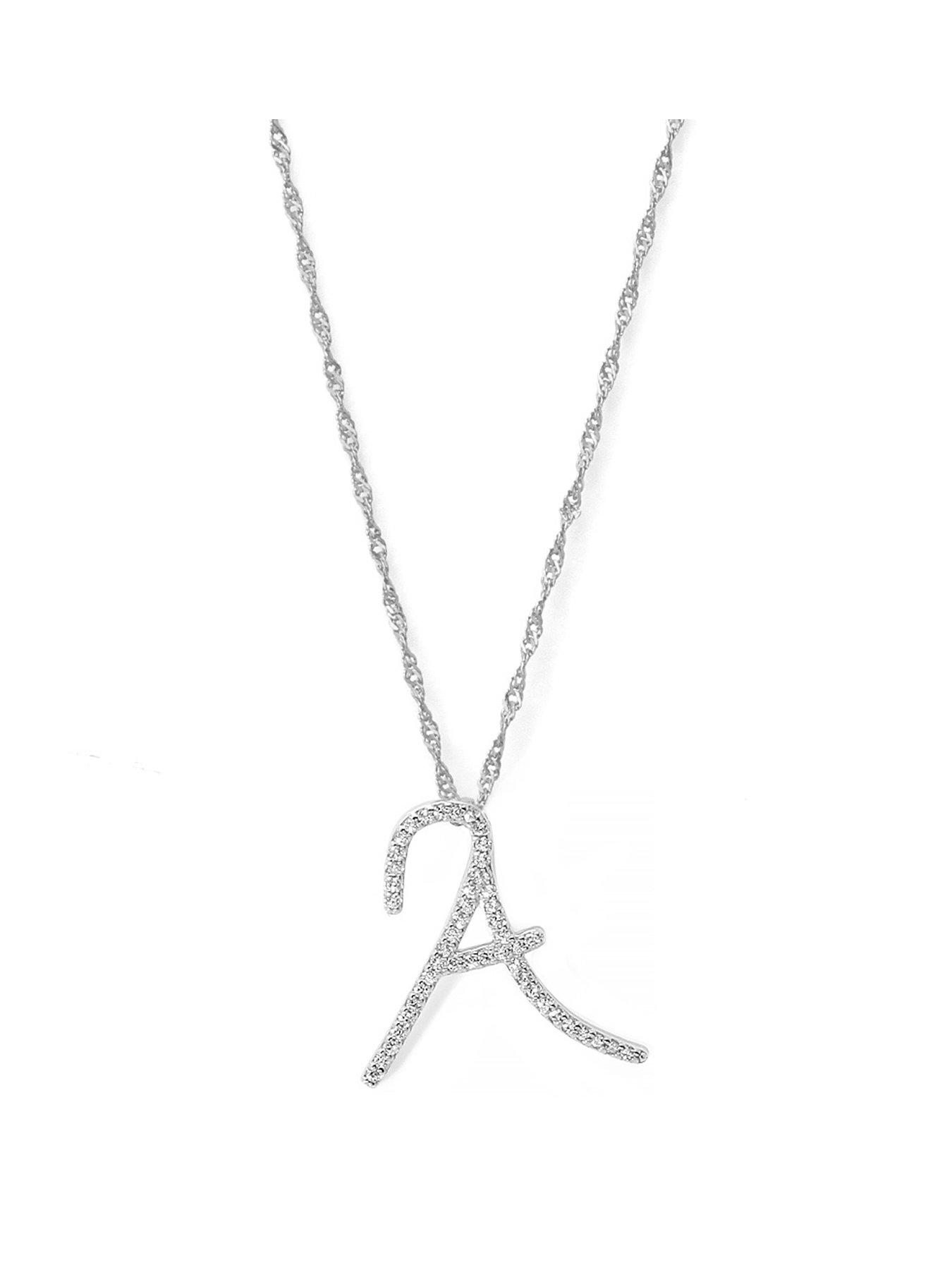 Image 1 of 3 of Say It With Luxe CZ Initial Necklace - Silver