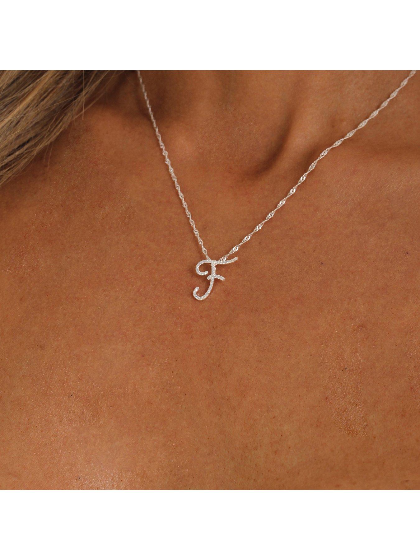 Image 2 of 3 of Say It With Luxe CZ Initial Necklace - Silver