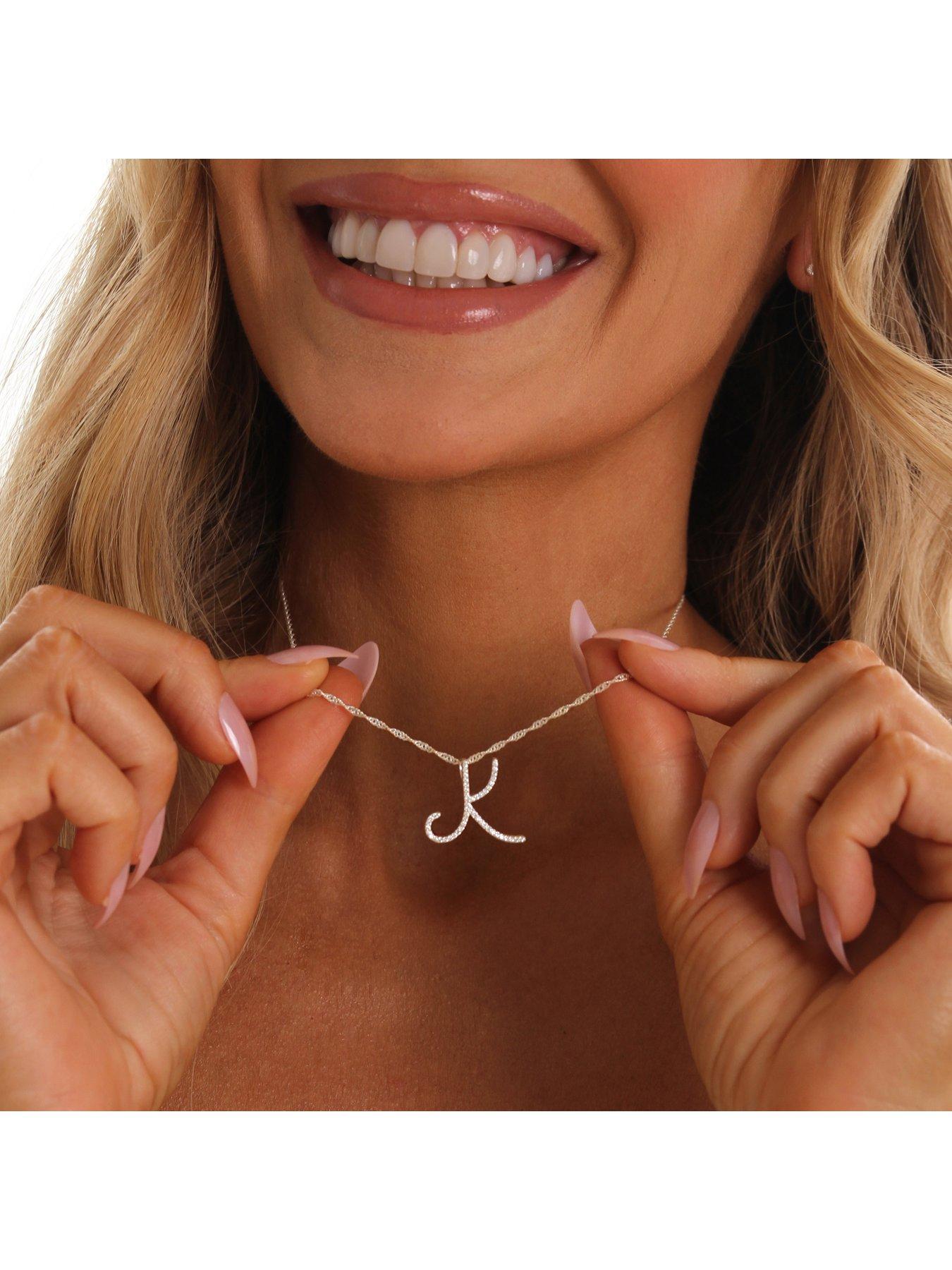 Image 3 of 3 of Say It With Luxe CZ Initial Necklace - Silver