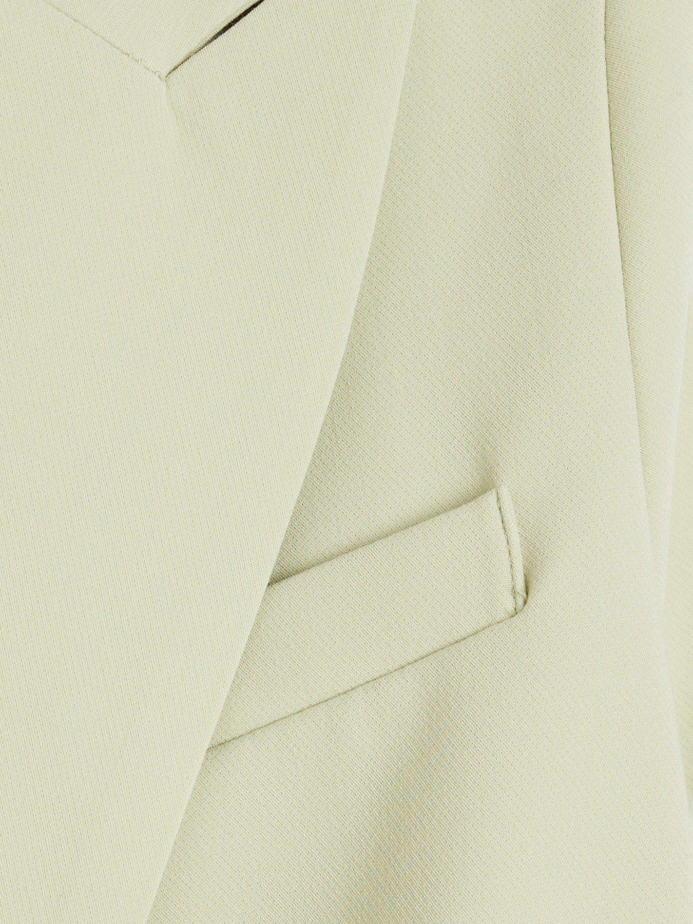 Image 5 of 5 of River Island Oversized Double Breasted Blazer - Light Green