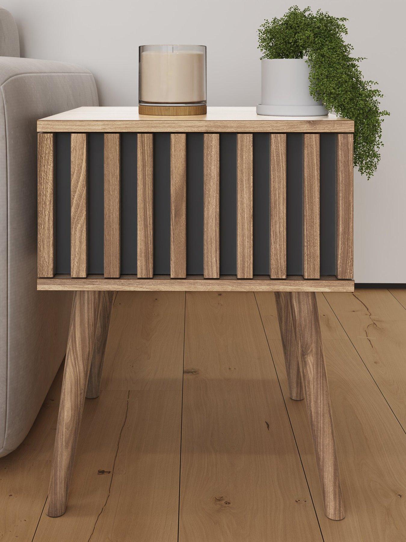 Image 1 of 7 of GFW Rowen Lamp Table - Oak/Black - FSC&reg; Certified