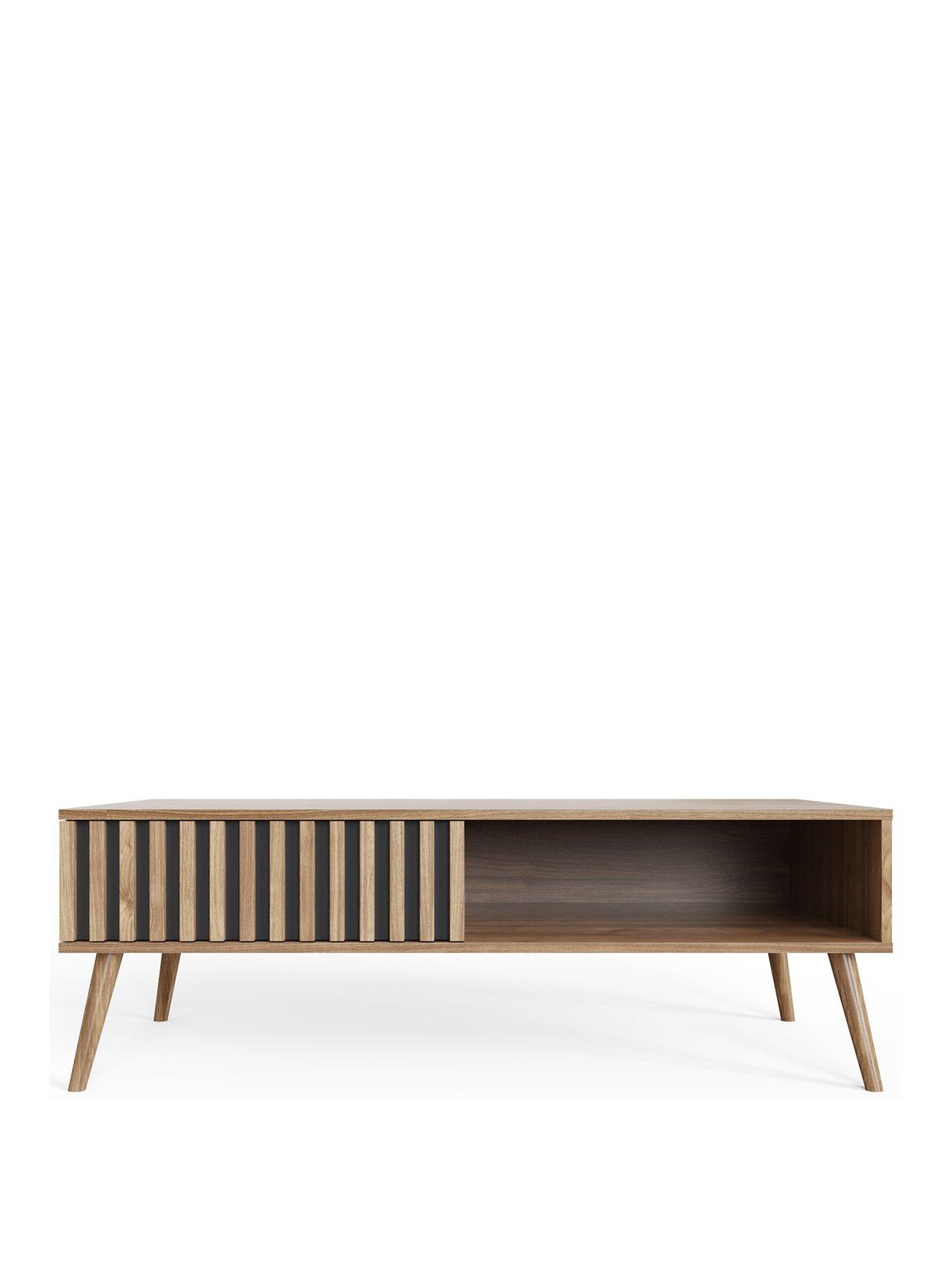 Image 2 of 7 of GFW Rowen 1 Drawer&nbsp;Coffee Table&nbsp;- Oak/Black