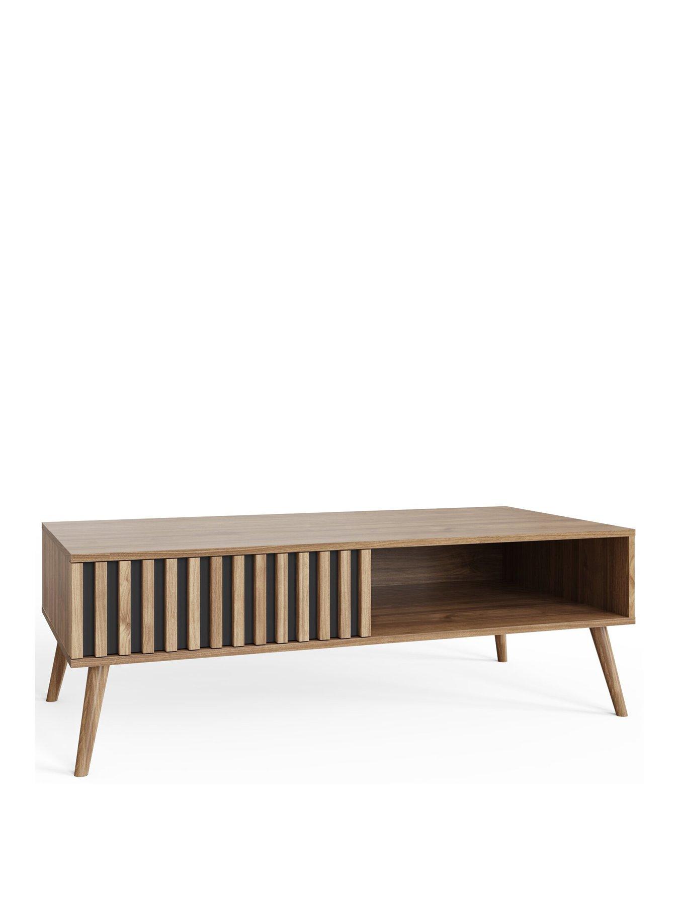 Image 3 of 7 of GFW Rowen 1 Drawer&nbsp;Coffee Table&nbsp;- Oak/Black