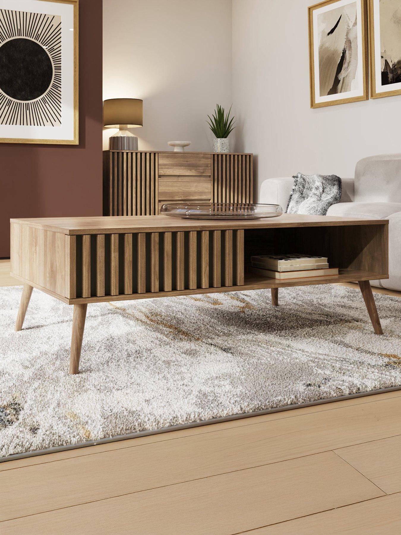 Image 5 of 7 of GFW Rowen 1 Drawer&nbsp;Coffee Table&nbsp;- Oak/Black