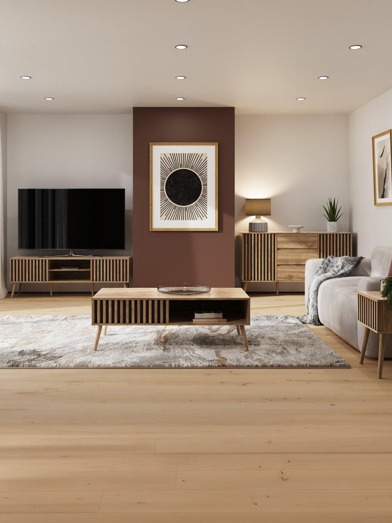 Image 7 of 7 of GFW Rowen 1 Drawer&nbsp;Coffee Table&nbsp;- Oak/Black