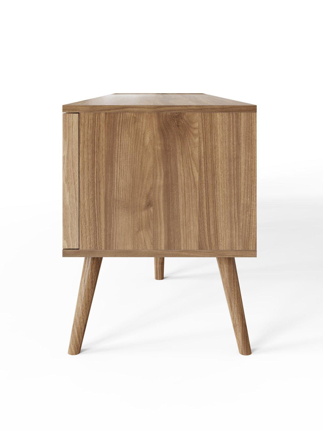Image 6 of 7 of GFW Rowen TV Unit - fits up to 55 inch TV - Oak/Black - FSC&reg; Certified