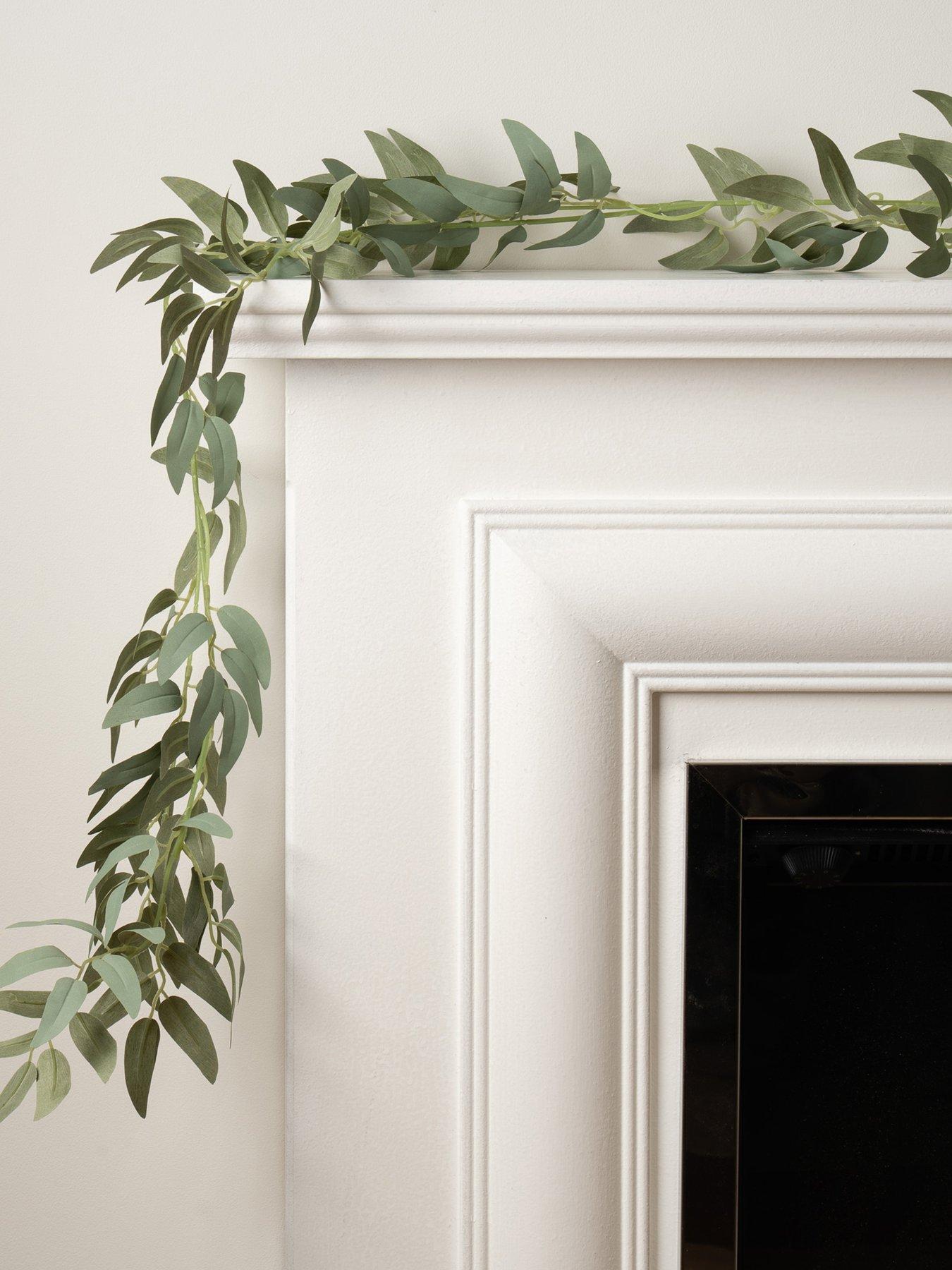 undefined 180cm Artificial Willow Eucalyptus Foliage Garland in Grey-Green (Pack of 2)
