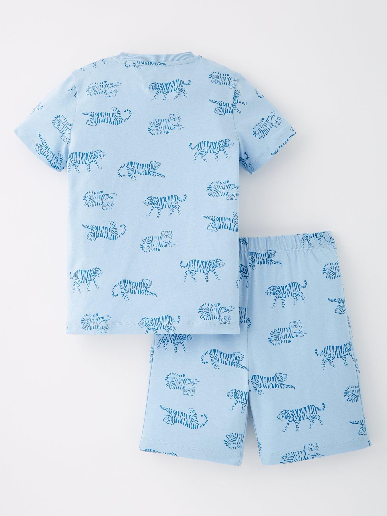 Boys S/S Western Blue Shorts PJ Set by Bestaroo