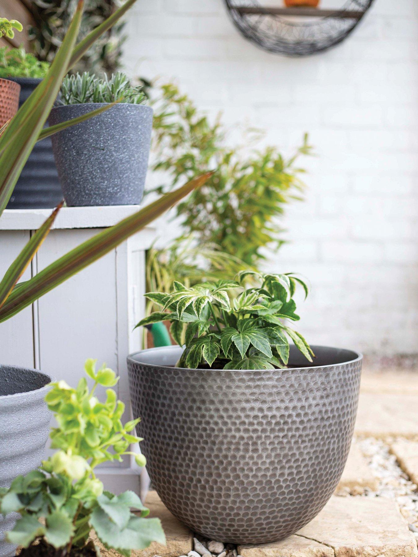 undefined Elements Plant Pot - Gun Metal Grey (38cm)