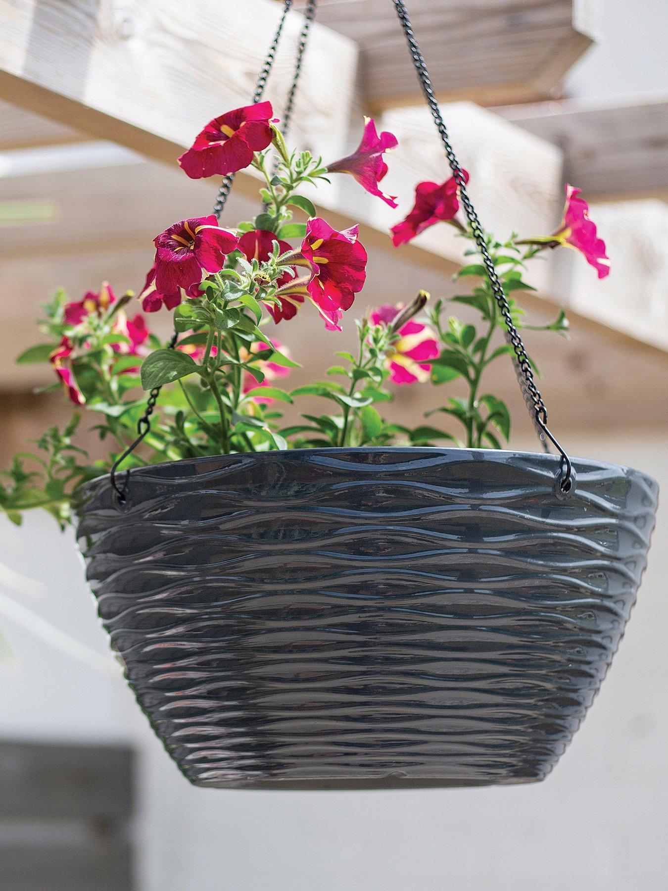 Product photograph of La Hacienda Windermere Charcoal Hanging Basket 35cm from very.co.uk