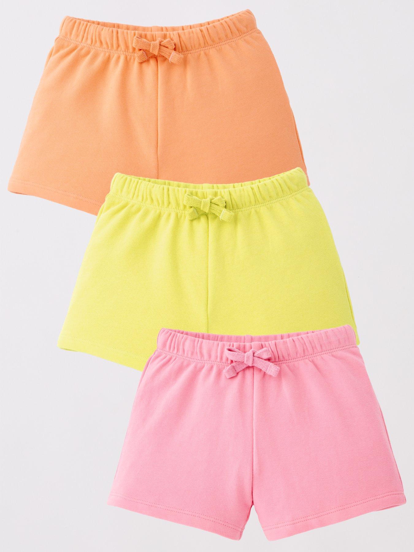 undefined Girls 3 Pack Slub Jersey Shorts - Multi