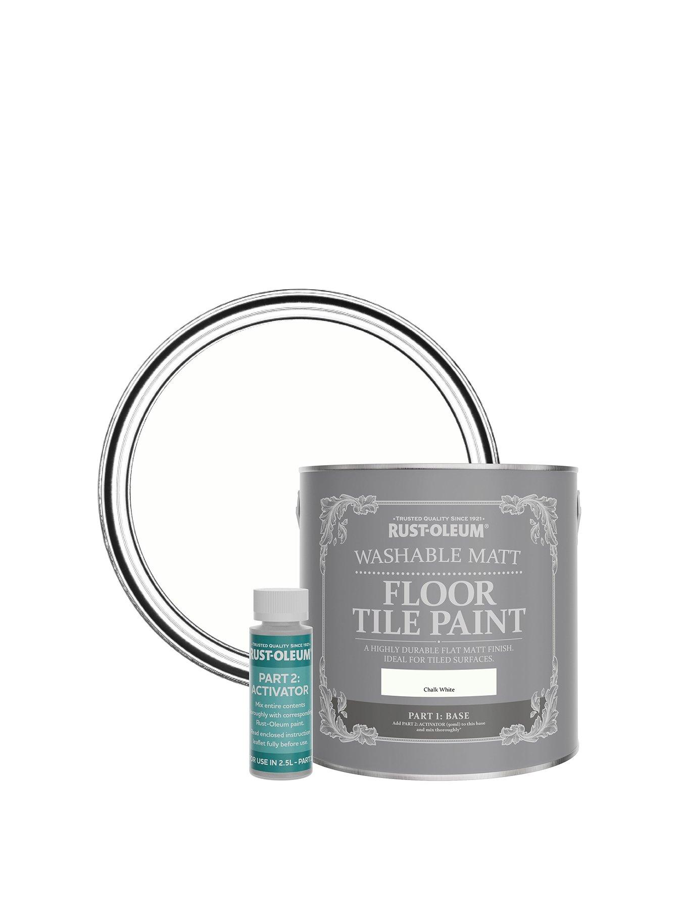 Product photograph of Rust-oleum Floor Tile Paint Chalk White Matt 2 5l from very.co.uk