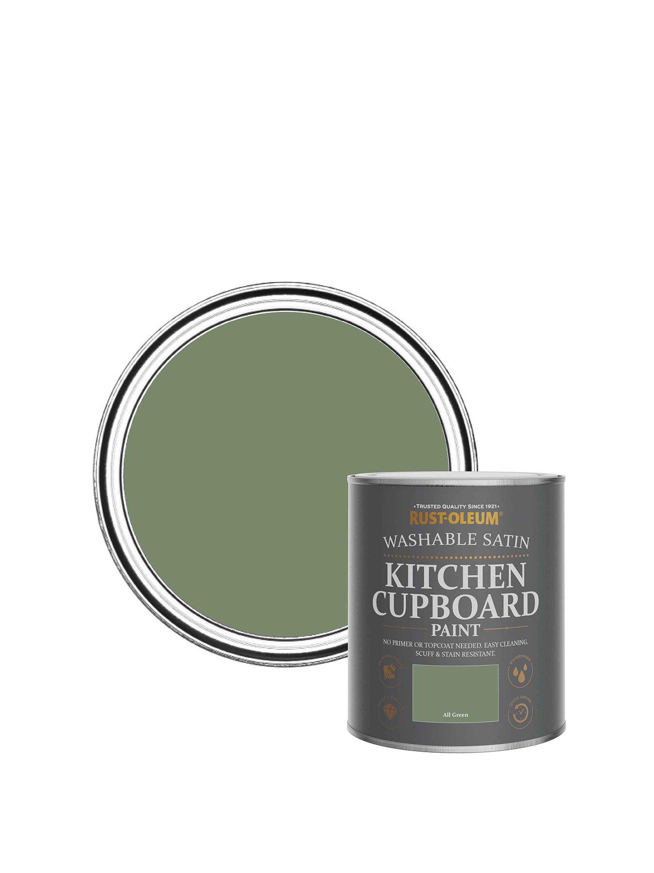 undefined Washable Satin Finish Kitchen Cupboard Paint in All Green