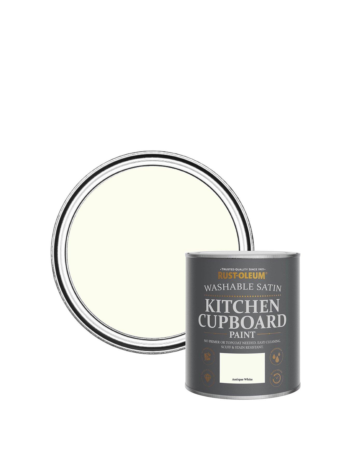 Rust-Oleum Kitchen Cupboard Paint Antique White Satin 750ml