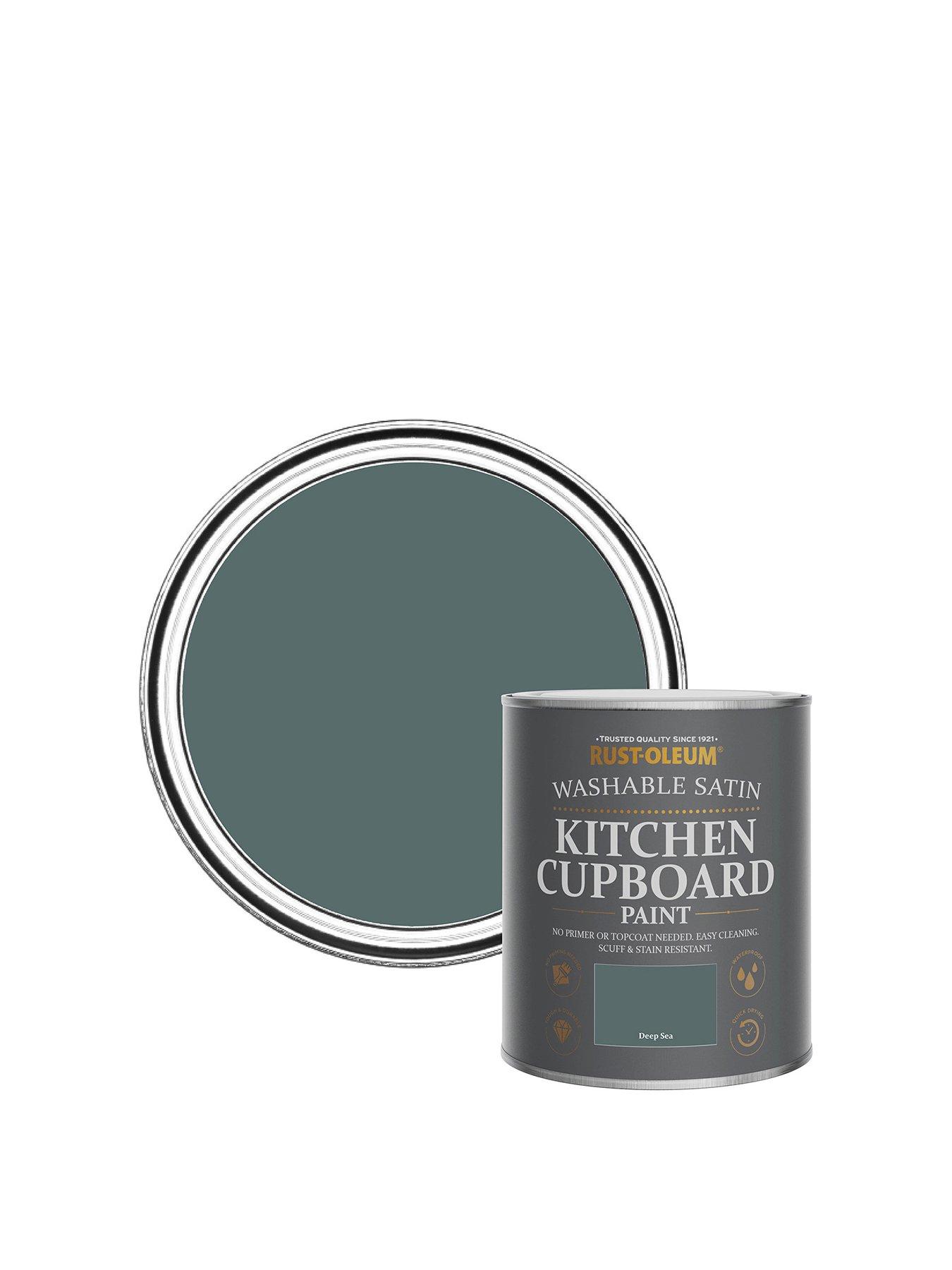 Image 1 of 5 of Rust-Oleum Satin Finish Kitchen Cupboard Paint - Deep Sea