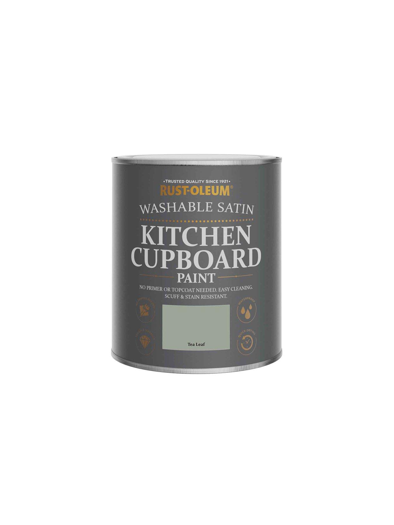 Image 5 of 5 of Rust-Oleum Kitchen Cupboard Paint Tea Leaf Satin 750ml