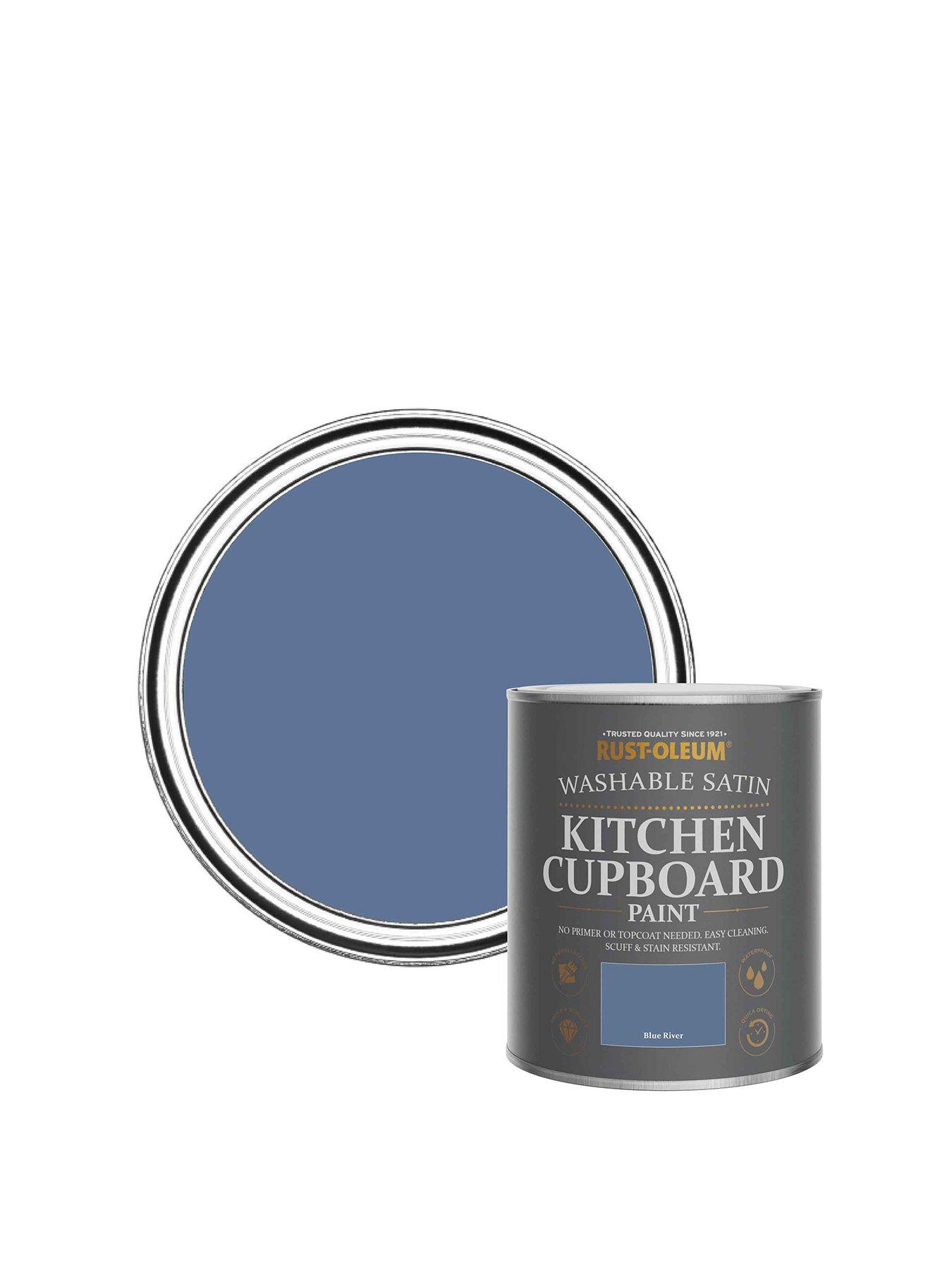Product photograph of Rust-oleum Washable Satin Finish Kitchen Cupboard Paint In Blue River from very.co.uk